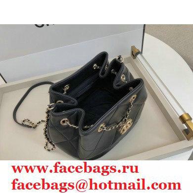 Chanel Quilted Small Drawstring Bucket Bag AS1801 Black 2020