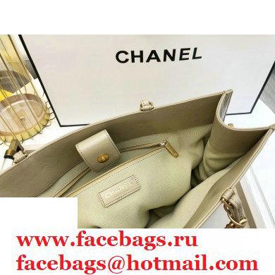 Chanel Shiny Aged Calfskin Horizontal Shopping Tote Bag AS1943 Beige 2020