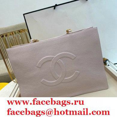 Chanel Shiny Aged Calfskin Horizontal Shopping Tote Bag AS1943 Light Pink 2020 - Click Image to Close
