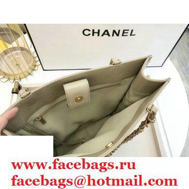 Chanel Shiny Aged Calfskin Vertical Shopping Tote Bag AS1945 Beige 2020 - Click Image to Close