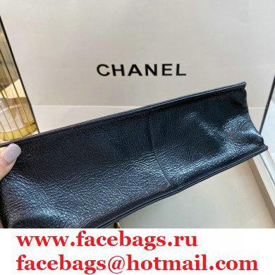 Chanel Shiny Aged Calfskin Vertical Shopping Tote Bag AS1945 Black 2020