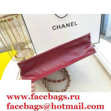 Chanel Shiny Aged Calfskin Vertical Shopping Tote Bag AS1945 Dark Red 2020 - Click Image to Close