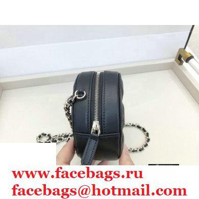 Chanel Shiny Crumpled Goatskin Round Clutch with Chain Bag Black 2020