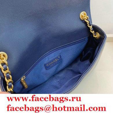 Chanel Shiny Lambskin Flap Bag AS1977 Navy Blue 2020 - Click Image to Close