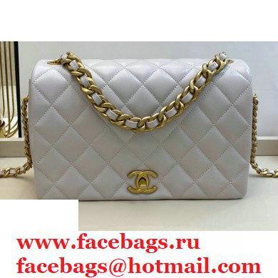 Chanel Shiny Lambskin Flap Bag AS1977 Pale Pink 2020