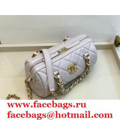Chanel Shiny Lambskin Small Bowling Bag AS1899 Pale Pink 2020
