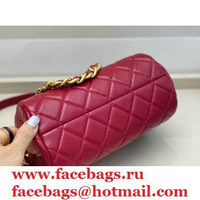Chanel Shiny Lambskin Small Bowling Bag AS1899 Red 2020 - Click Image to Close