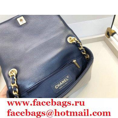 Chanel Shiny Lambskin Small Flap Bag AS1895 Navy Blue 2020 - Click Image to Close