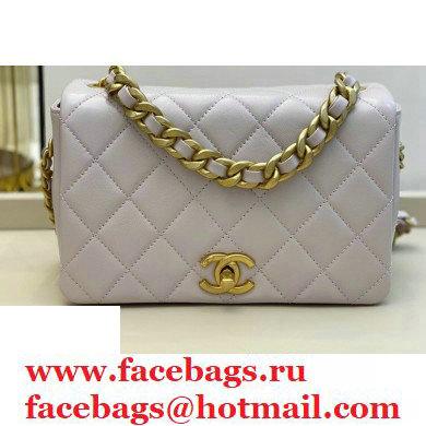 Chanel Shiny Lambskin Small Flap Bag AS1895 Pale Pink 2020 - Click Image to Close