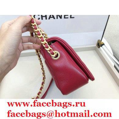 Chanel Shiny Lambskin Small Flap Bag AS1895 Red 2020 - Click Image to Close