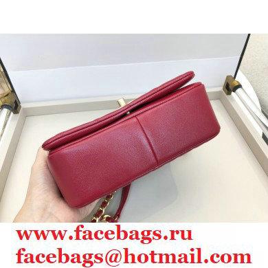 Chanel Shiny Lambskin Small Flap Bag AS1895 Red 2020