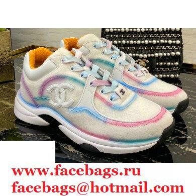 Chanel Top Quality CC Logo Sneakers G34360 White/Multicolor 2020 - Click Image to Close
