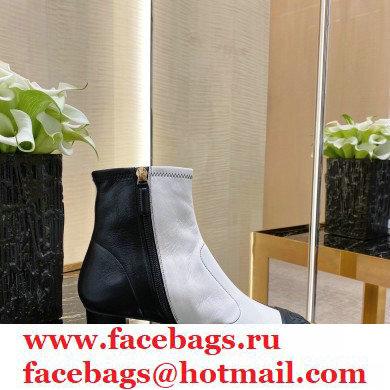 Chanel Top Quality Calfskin Ankle Boots G35948 Black/White 2020