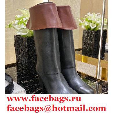 Chanel Top Quality Calfskin High Boots G36719 Black/Brown 2020 - Click Image to Close