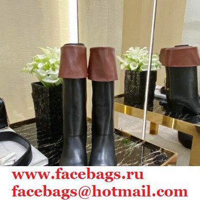 Chanel Top Quality Calfskin High Boots G36719 Black/Brown 2020 - Click Image to Close