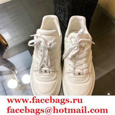 Chanel Top Quality Logo Sneakers G35063 White 2020 - Click Image to Close