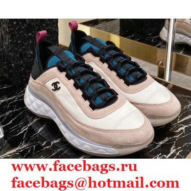 Chanel Top Quality Suede Calfskin and Nylon Sneakers G35617 Beige 2020