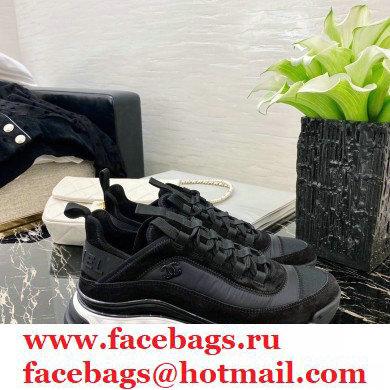 Chanel Top Quality Suede Calfskin and Nylon Sneakers G35617 Black 2020