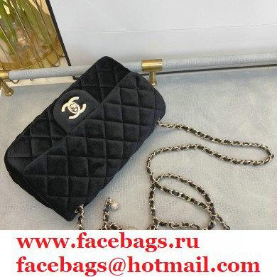 Chanel Velvet Strass Pearl Crush Flap Bag AS1787 Black 2020 - Click Image to Close