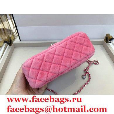 Chanel Velvet Strass Pearl Crush Flap Bag AS1787 Pink 2020 - Click Image to Close