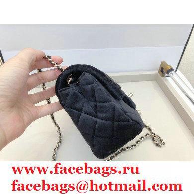Chanel Velvet Strass Pearl Crush Mini Flap Bag AS1786 Black 2020