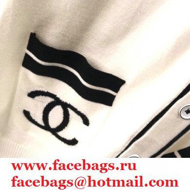 Chanel Vintage Logo Cardigan White 2020