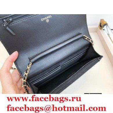 Chanel Wallet on Chain WOC Bag Black with Pearls Chain 2020