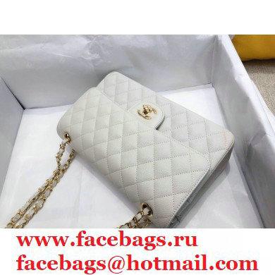 Chanel top Quality Medium Classic Flap Bag 1112 in Caviar Leather off white with Gold Hardware