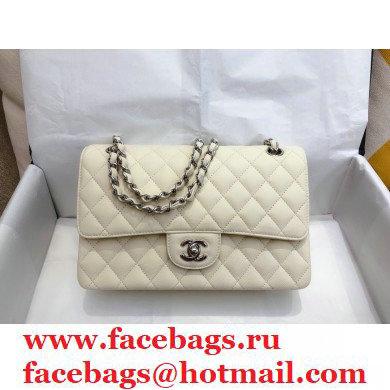 Chanel top Quality Medium Classic Flap Bag 1112 in Caviar Leather off white with silver Hardware