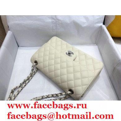Chanel top Quality Medium Classic Flap Bag 1112 in Caviar Leather off white with silver Hardware