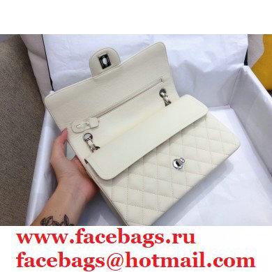 Chanel top Quality Medium Classic Flap Bag 1112 in Caviar Leather off white with silver Hardware - Click Image to Close