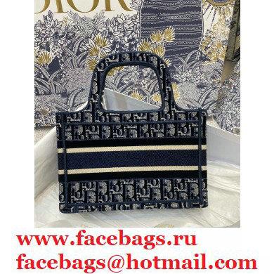 DIOR Blue Dior Oblique Embroidered Velvet small book tote bag 2020