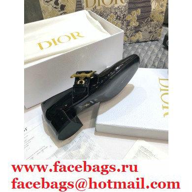 Dior Heel 3.5cm D-Dior Ballet Pumps Patent Black 2020