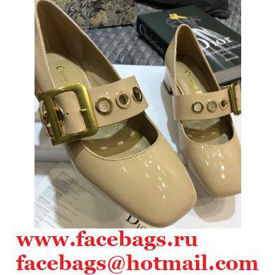 Dior Heel 3.5cm D-Dior Ballet Pumps Patent Nude 2020