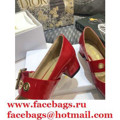 Dior Heel 3.5cm D-Dior Ballet Pumps Patent Red 2020