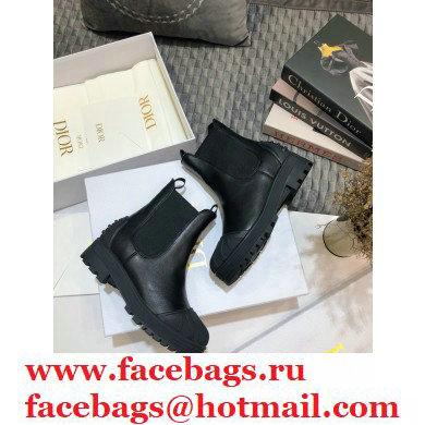 Dior Heel 3.5cm Rubber and Calfskin DiorIron Ankle Boots Black 2020
