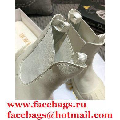 Dior Heel 3.5cm Rubber and Calfskin DiorIron Ankle Boots White 2020