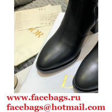 Dior Heel 7cm Calfskin Empreinte Ankle Boots Black 2020