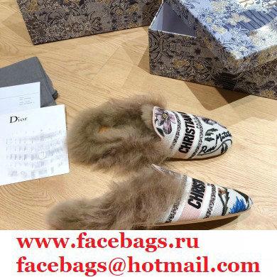 Dior Shearling Fur Slippers 03 2020