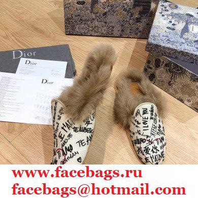 Dior Shearling Fur Slippers 08 2020