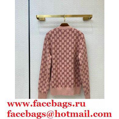 GUCCI GG knit V NECK sweater PINK 2020