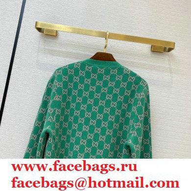 GUCCI GG knit V NECK sweater green 2020