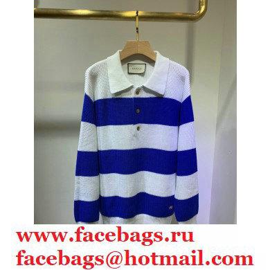 GUCCI Striped wool polo with GG patch 2020 - Click Image to Close