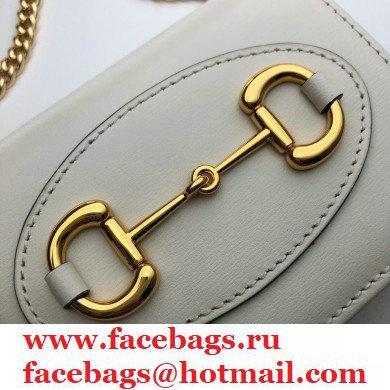 Gucci 1955 Horsebit Small Wallet with Chain Bag 623180 Leather White 2020 - Click Image to Close