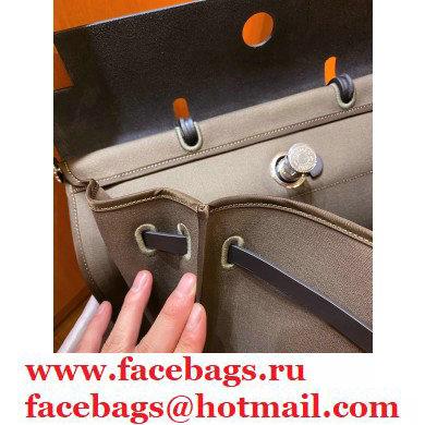 Hermes Herbag Zip 39 Bag in Original Quality black/army green - Click Image to Close