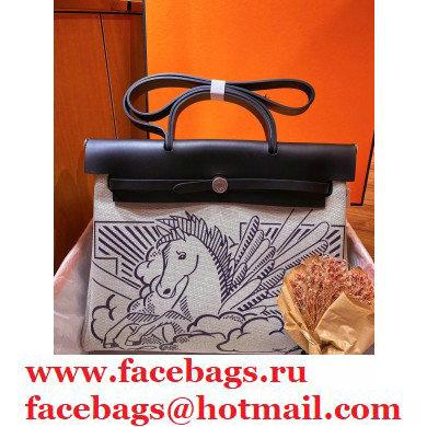 Hermes Herbag Zip Pegase Pop GM 39 Toile / Vache Hunter Leather Special Edition