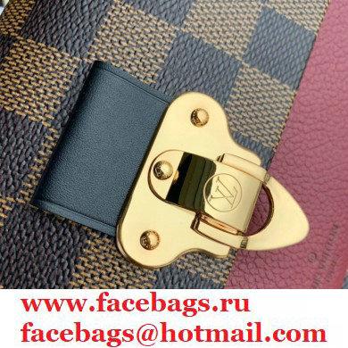 Louis Vuitton Damier Ebene Canvas Vavin Chain Wallet N60222 Bordeaux Red - Click Image to Close