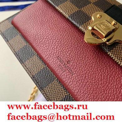 Louis Vuitton Damier Ebene Canvas Vavin Chain Wallet N60222 Bordeaux Red