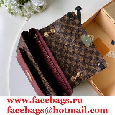 Louis Vuitton Damier Ebene Canvas Vavin PM Bag N40109 Bordeaux Red - Click Image to Close