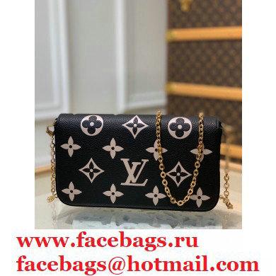 Louis Vuitton Grained Leather Felicie Pochette Bag M69977 Black 2020 - Click Image to Close